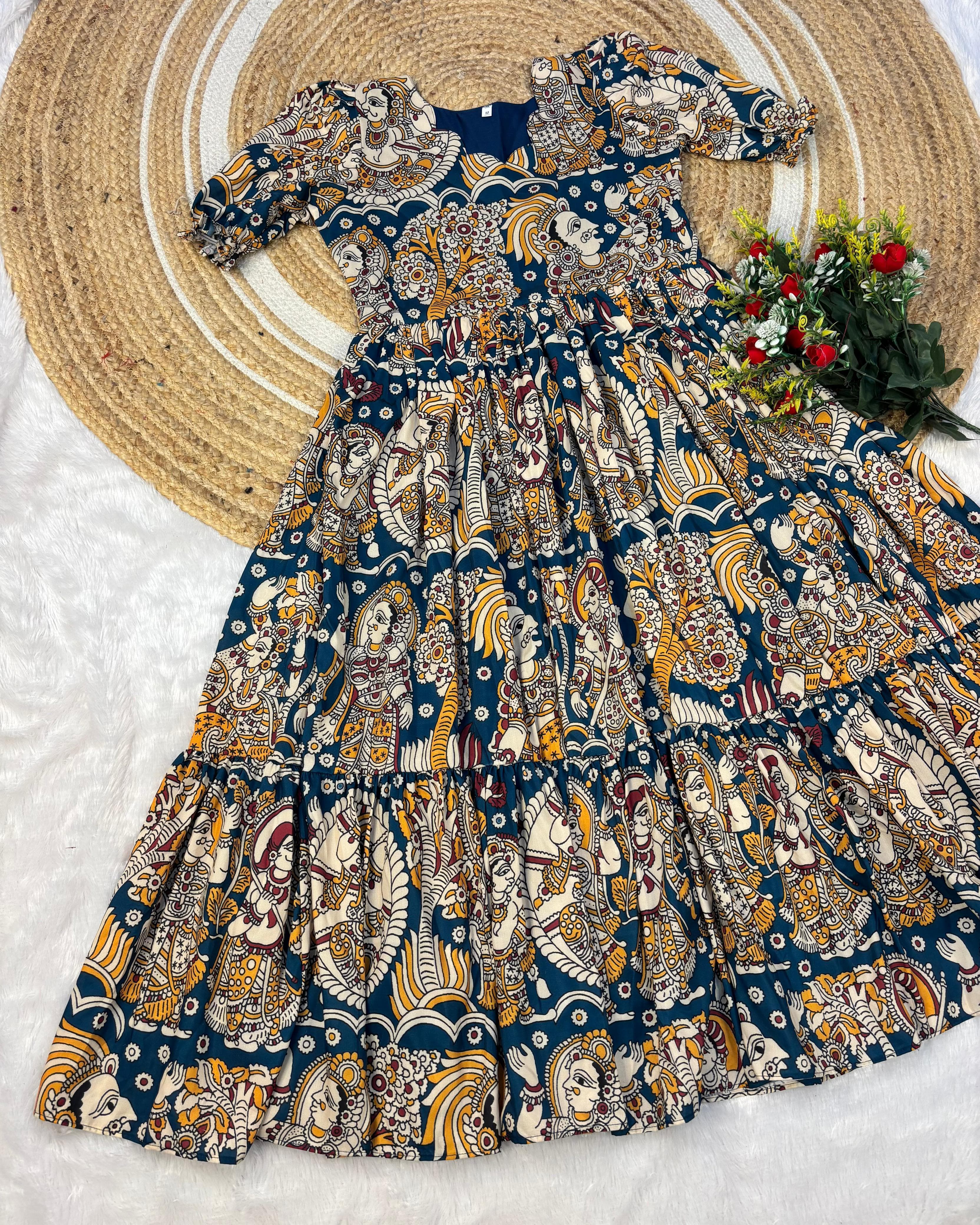 Kalamkari inspired maxi gowns