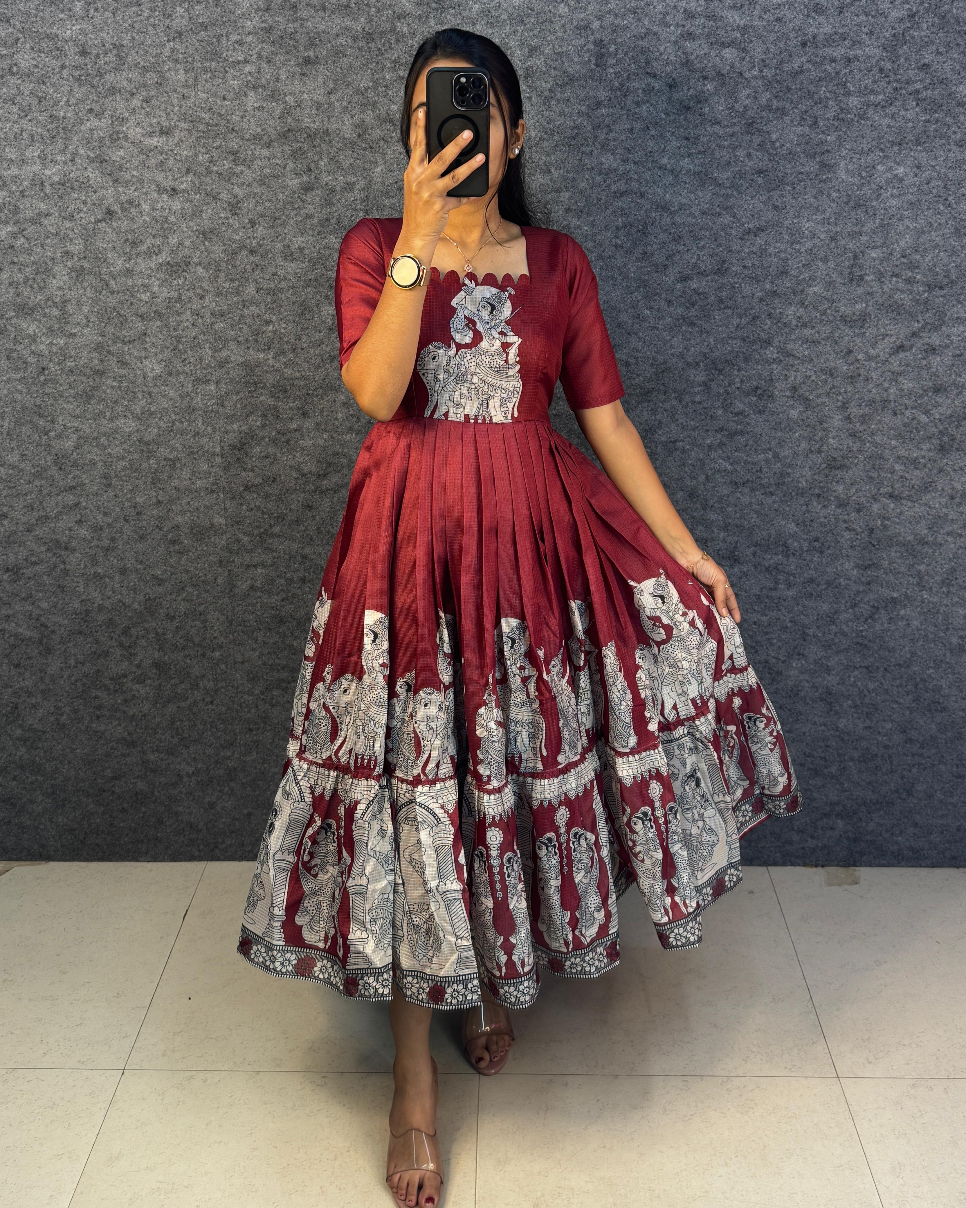 Kalamkari print  kota frocks