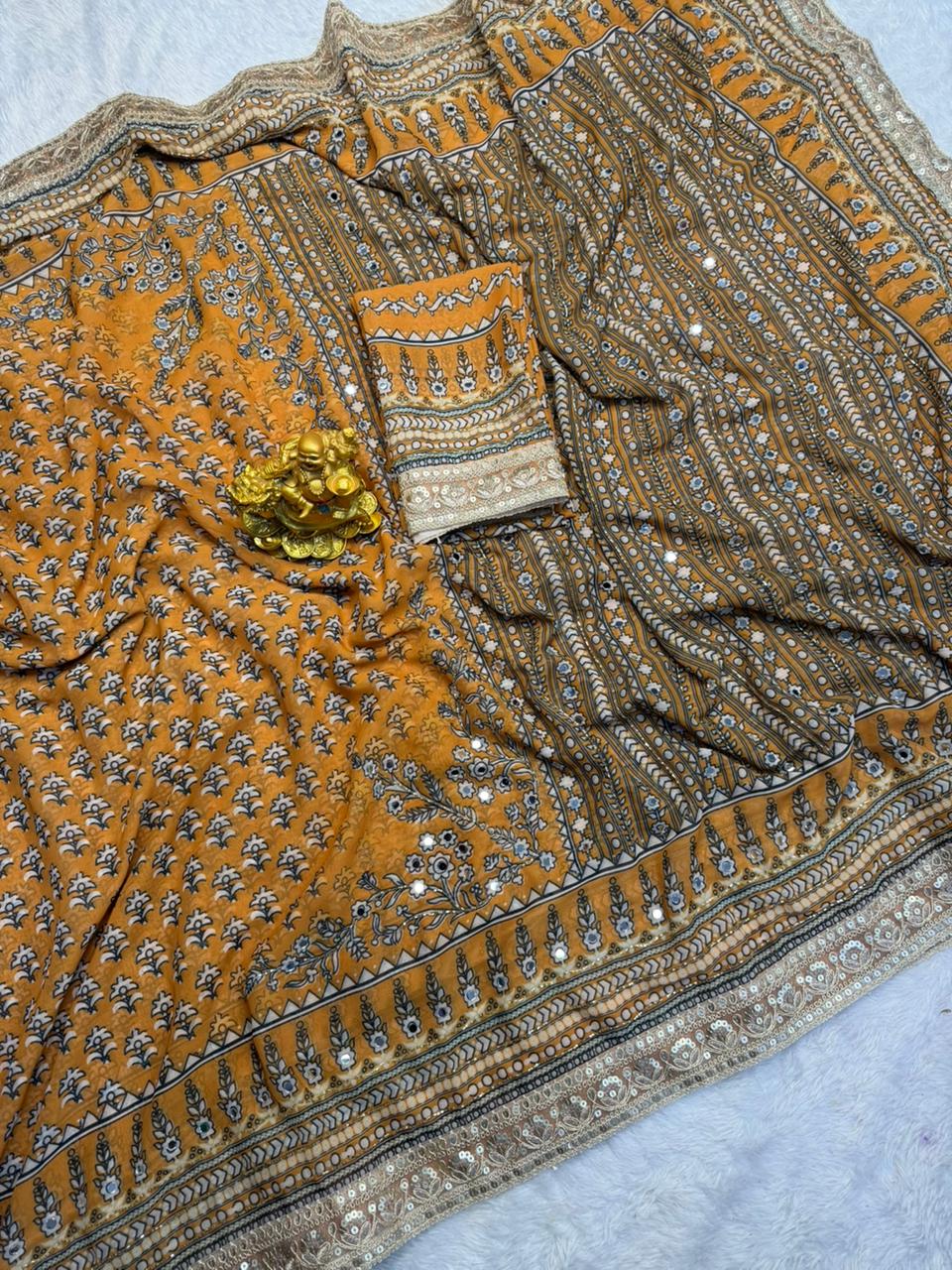 Fox georgette designer saree