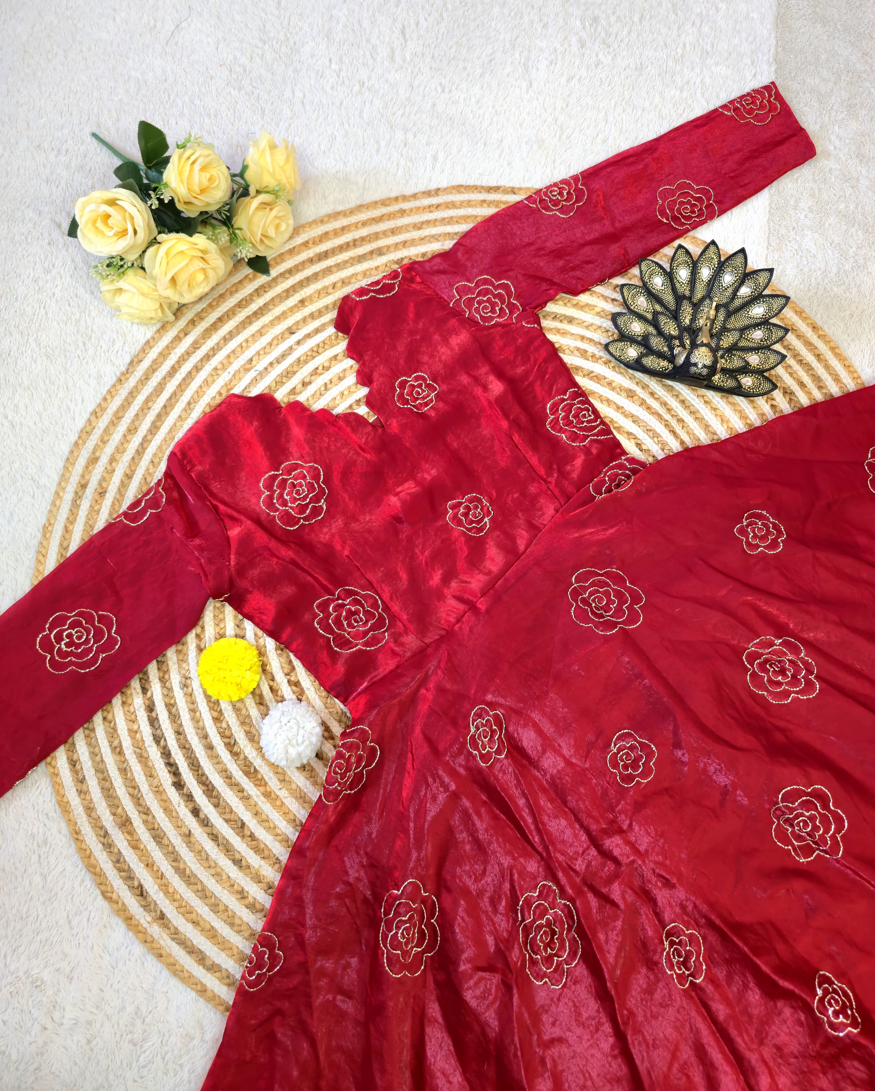 Space silk beeds work gown