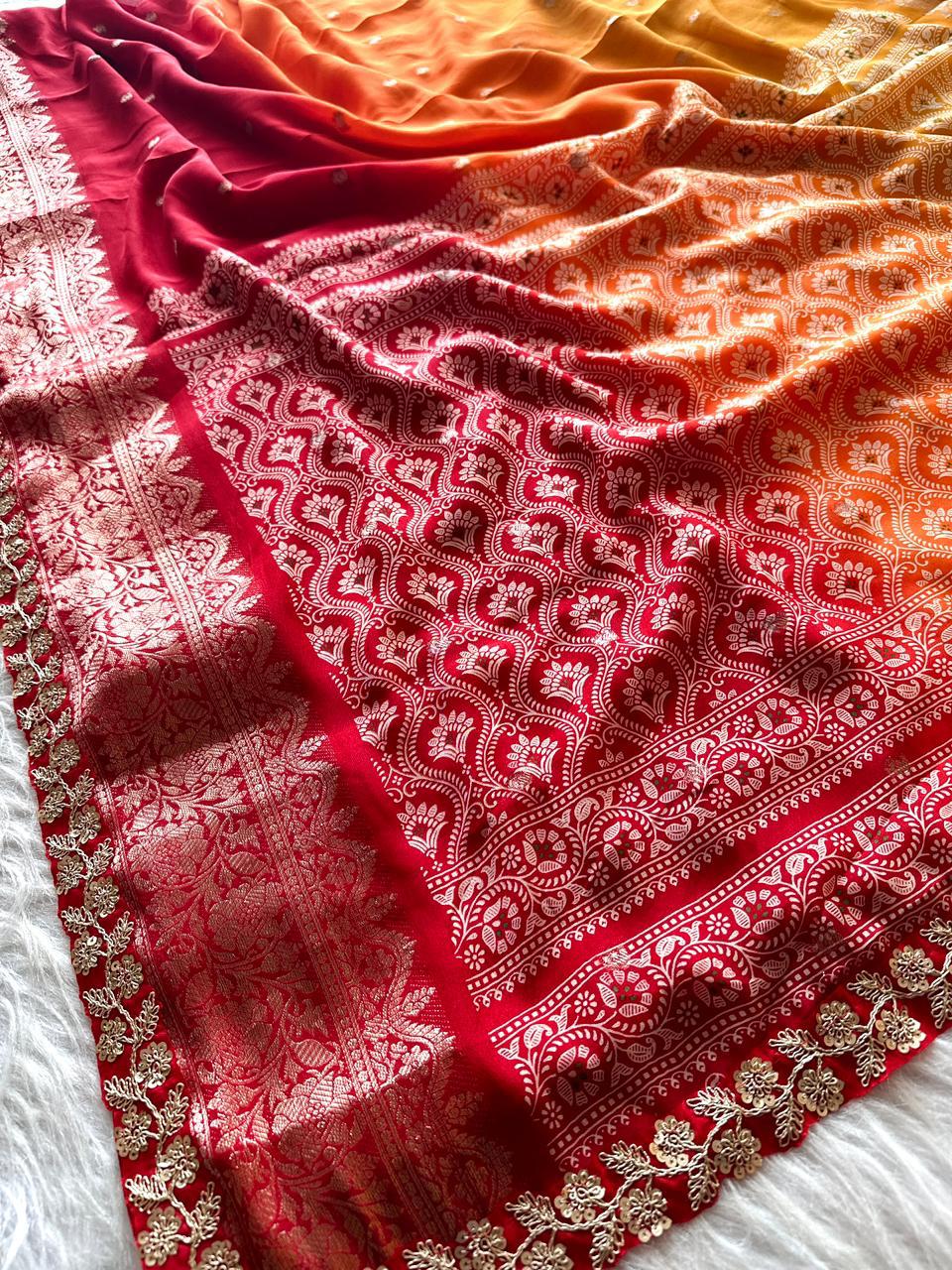 HEAVY JEQARD BORDER SAREE