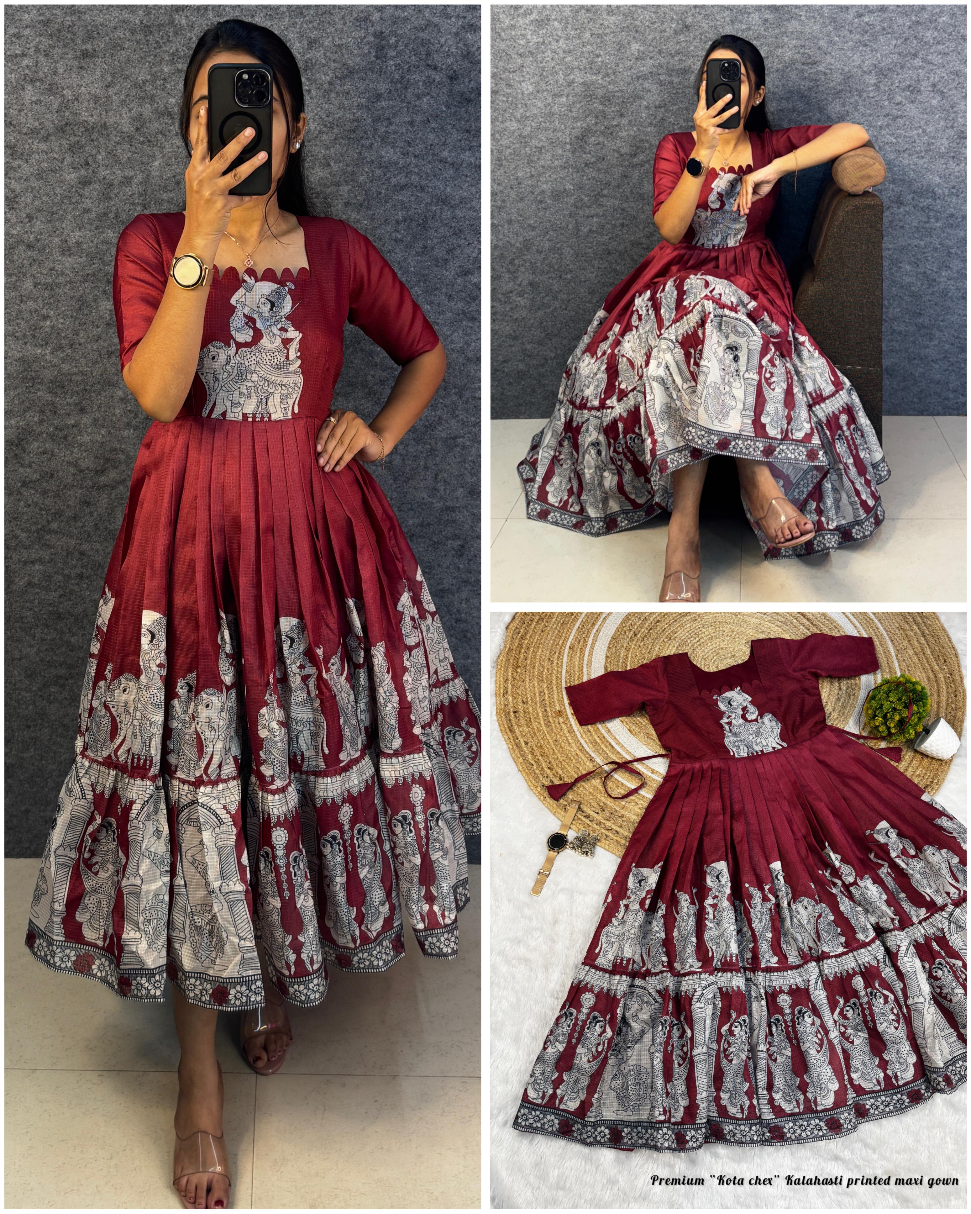 Kalamkari print  kota frocks