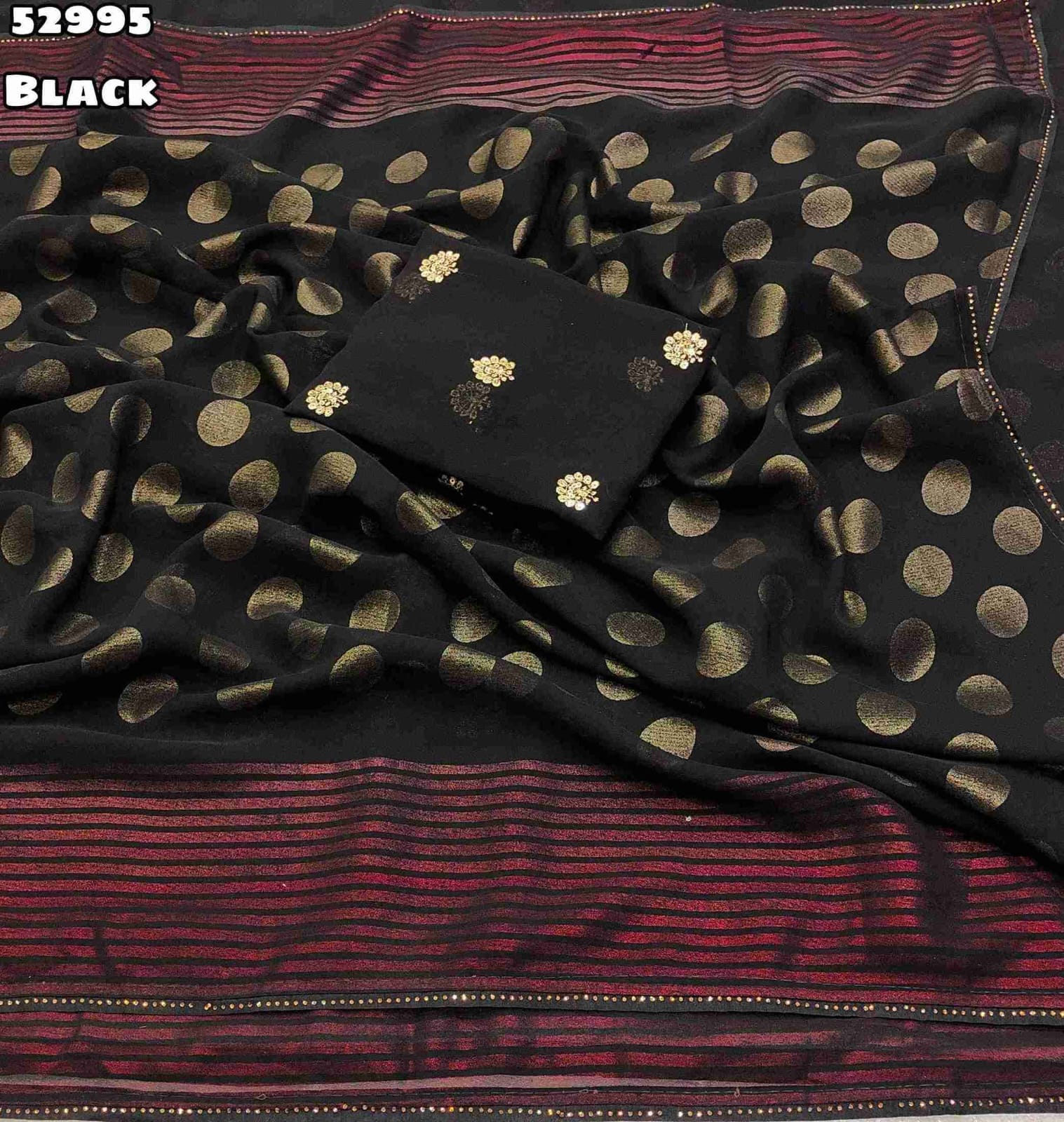 Geometrical pattern black saree ✨