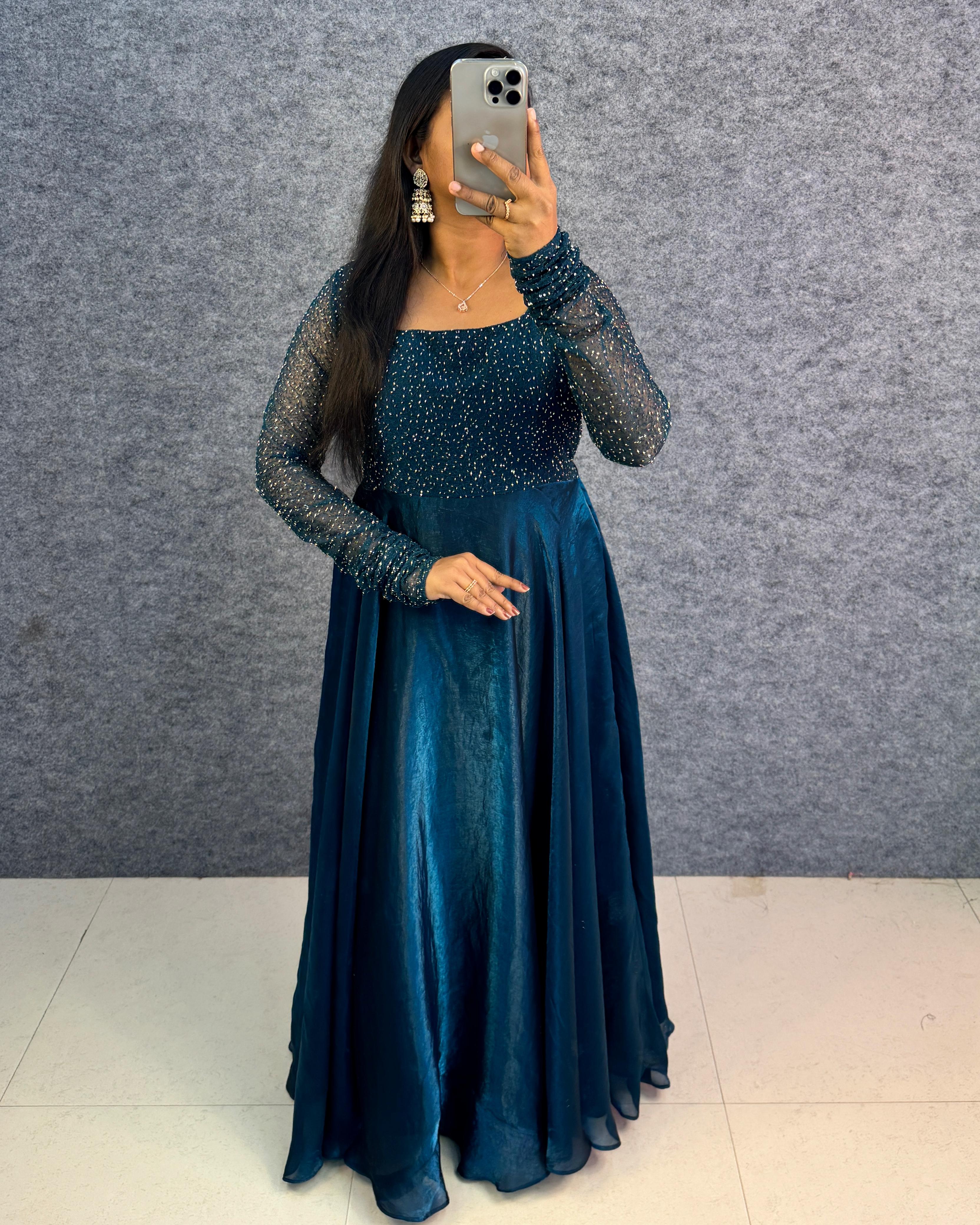 Party wear draping style gown outfit