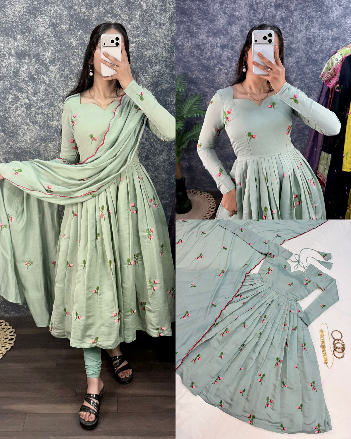 South mull chenderi Anarkali Set✨