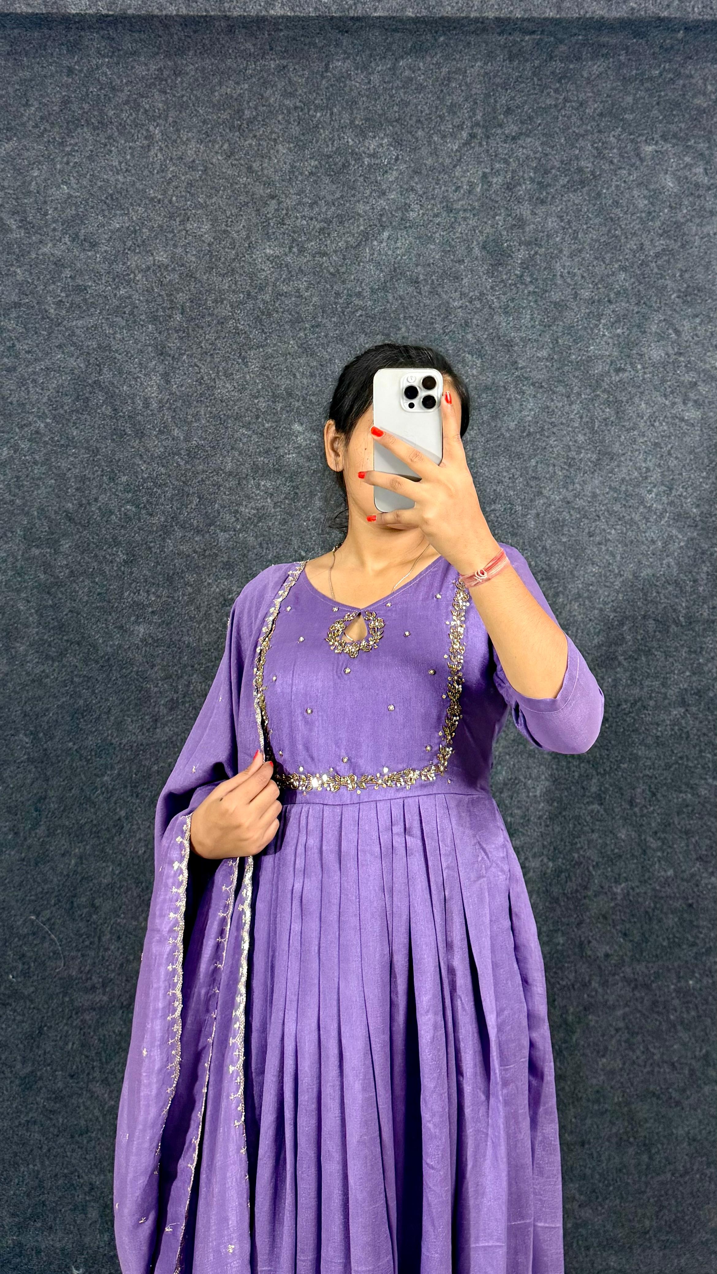 TARA Hand work Anarkali with Duppatta