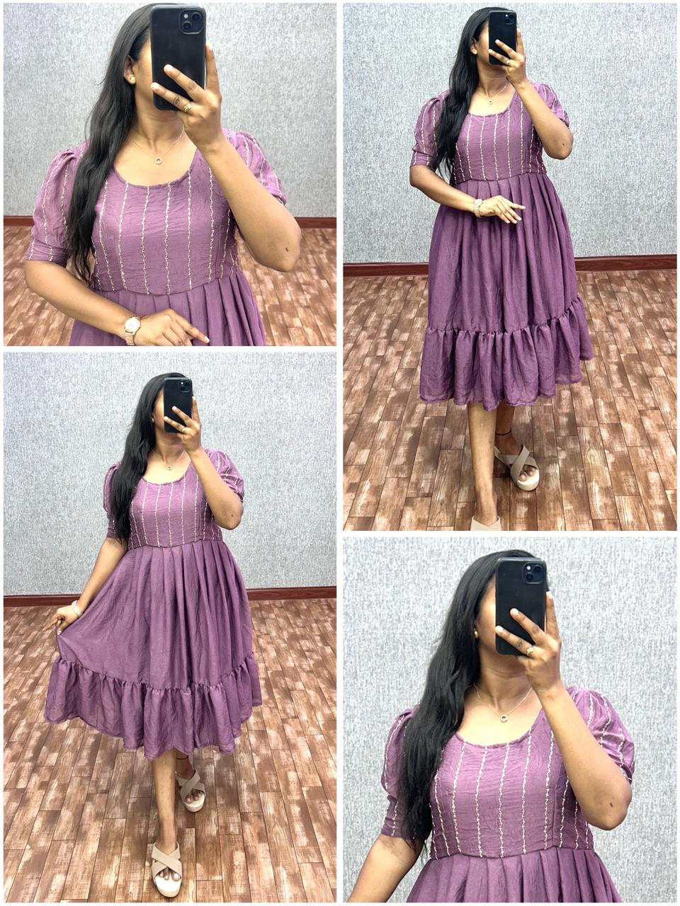 Rangoli crush silk frocks